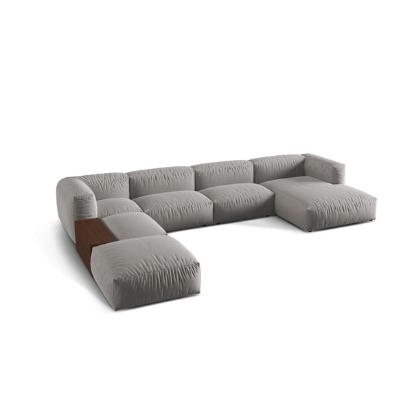 Světle šedá modulární rohová pohovka (levý roh/do "U") Martina – Micadoni Home-image-1