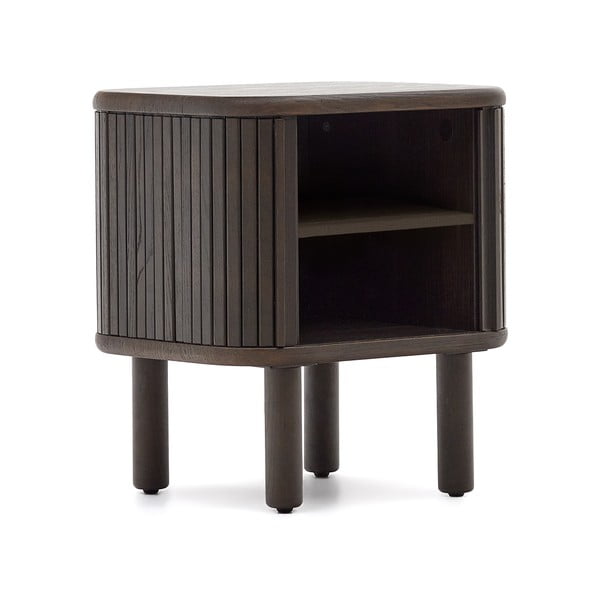 Tmavě hnědý noční stolek Mailen – Kave Home-image-2