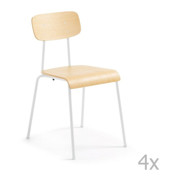 Sada 4 židlí s bílou konstrukcí La Forma Klee
