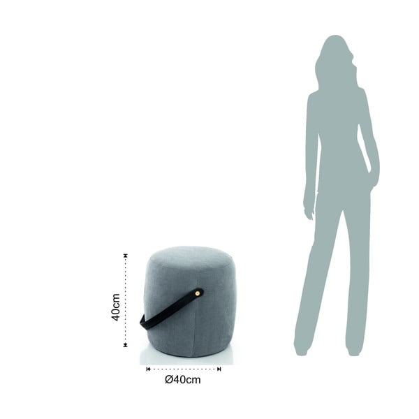Šedý čalouněný puf Tomasucci Drum, ø 40 cm-image-2