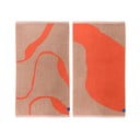 Oranžové/světle hnědé ručníky v sadě 2 ks z Bio bavlny 50x90 cm Nova Arte – Mette Ditmer Denmark