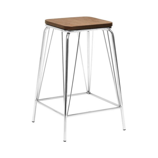 Stolička z jilmového dřeva ve stříbrné barvě/v přírodní barvě District – Premier Housewares
