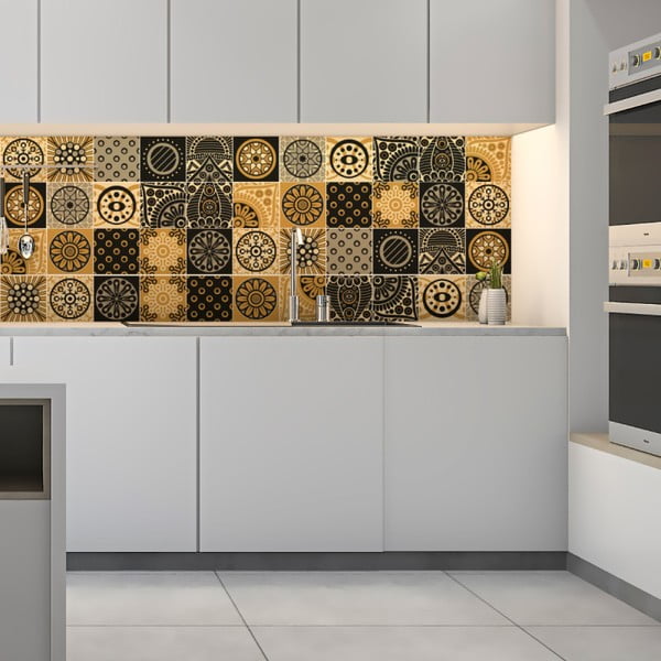 Sada 15 nástěnných samolepek Ambiance Wall Decals Azulejos Tiles San Juan, 10 x 10 cm-image-1