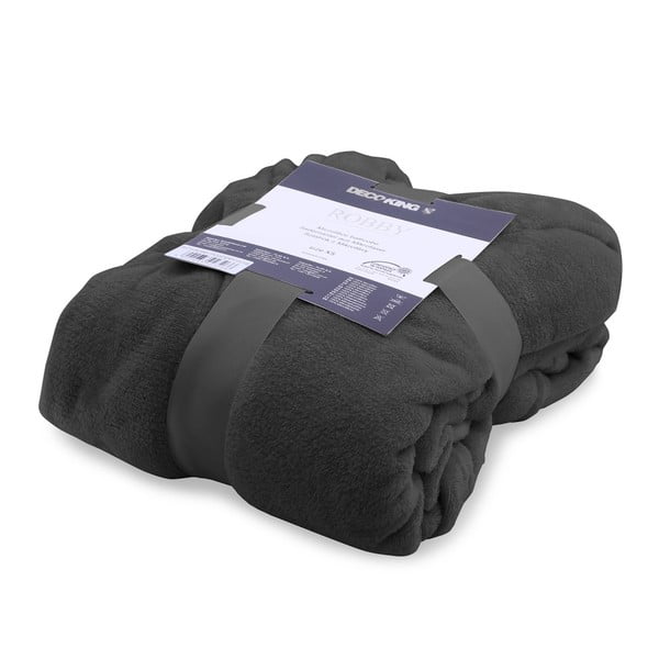 Tmavě šedý unisex župan z mikrovlákna DecoKing Robby, velikost M-image-2