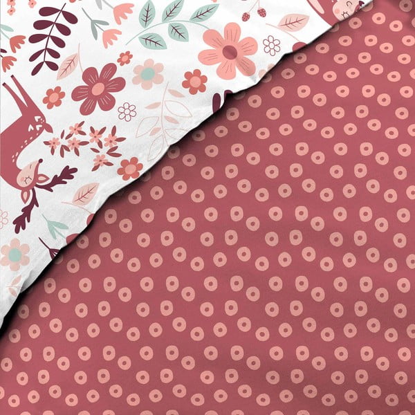 Bílé/růžové bavlněné dětské povlečení na jednolůžko 140x200 cm Bichette – douceur d'intérieur-image-3