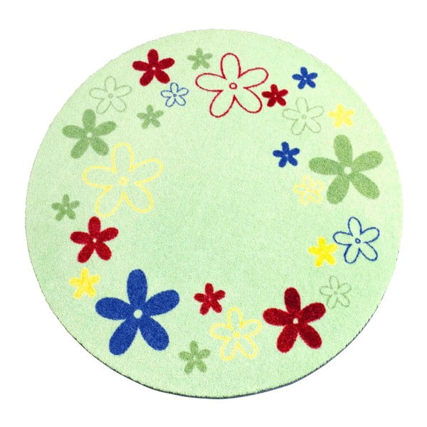 Dětský zelený koberec Zala Living Flower, ⌀ 100 cm