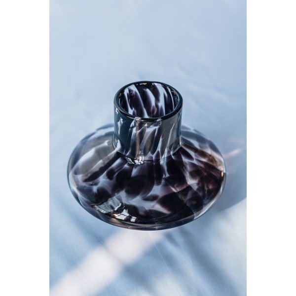 Hnědá skleněná ručně vyrobená váza (výška 28 cm) Glom – noo.ma-image-3