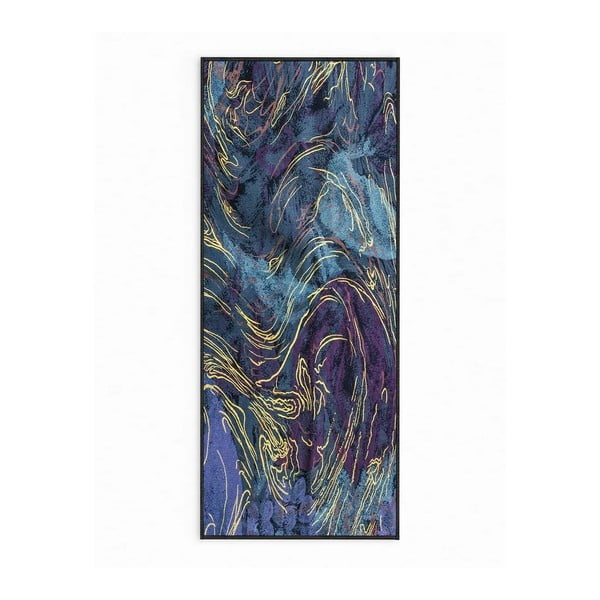 Tmavě modrý pratelný koberec 80x150 cm Swirls – Oyo Concept