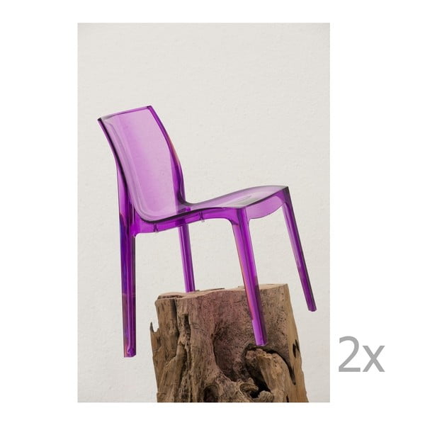 Sada 2 fialových  jídelních židlí Castagnetti Ophelia