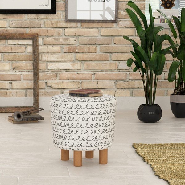 Taburet s dřevěnými nohami Cono Sway, ⌀ 41 cm-image-1