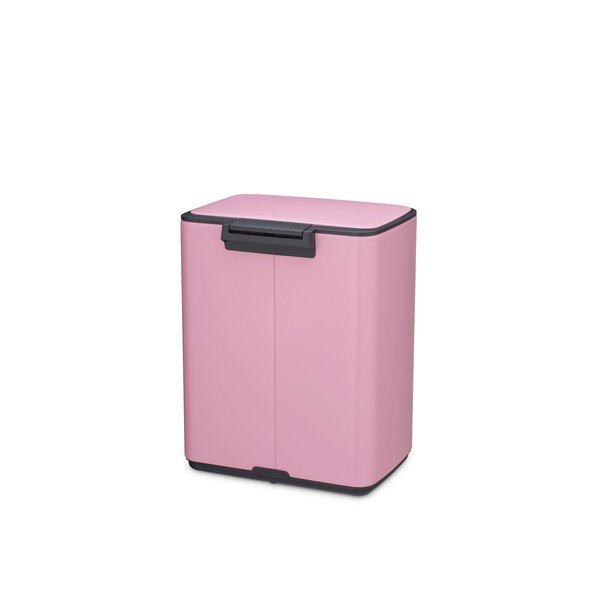 Růžový nášlapný ocelový odpadkový koš 12 l Bo – Brabantia-image-4