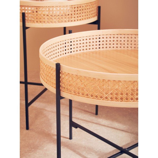Ratanový kulatý konferenční stolek v přírodní barvě ø 60 cm Depok – Premier Housewares-image-4