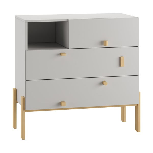 Světle šedá nízká dětská komoda 105x100 cm Cube - Pinio-image-2