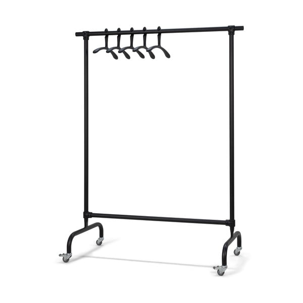 Černý kovový pojízdný stojan na oblečení Luuk – Spinder Design-image-2