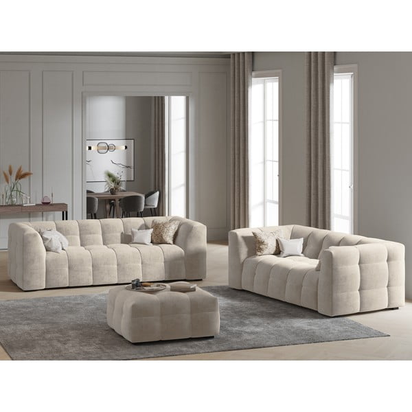 Béžový sametový puf Windsor & Co Sofas Vesta-image-1