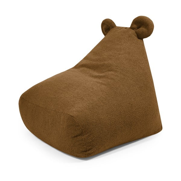 Hnědý dětský sedací vak z textilie bouclé Snug 80 Bear – SLOWDOWN
