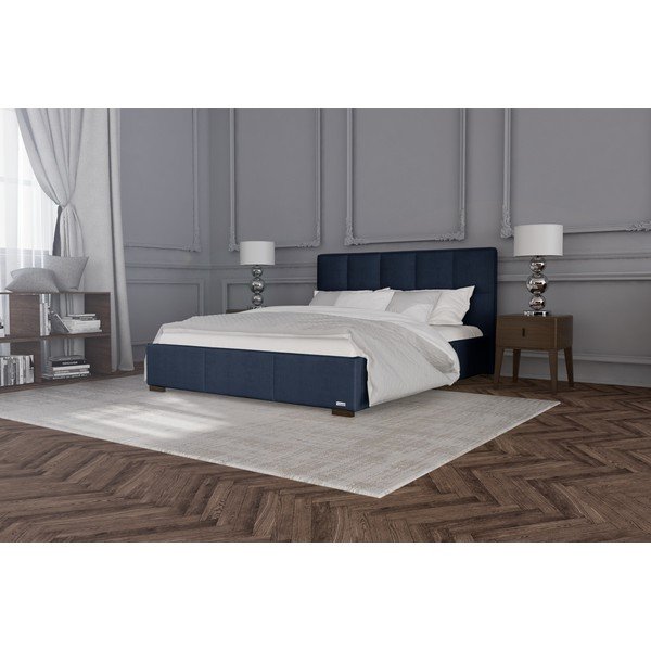 Tmavě modrá dvoulůžková postel Guy Laroche Home Allure, 160 x 200 cm-image-1