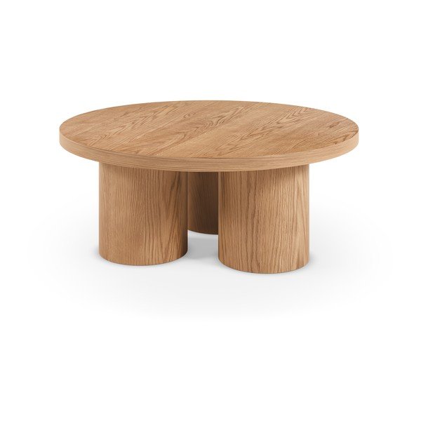 Kulatý konferenční stolek v dekoru dubu v přírodní barvě ø 100 cm Arancha – MOME