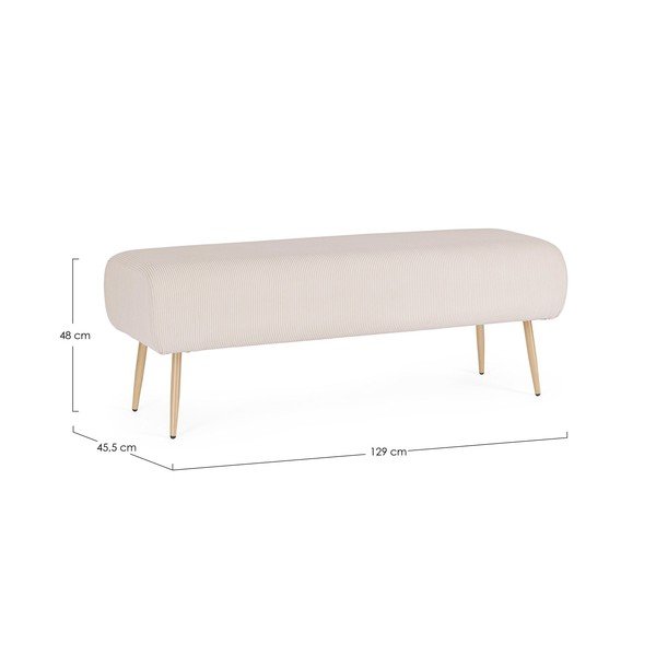 Bílá polstrovaná lavice Olga – Bizzotto-image-3