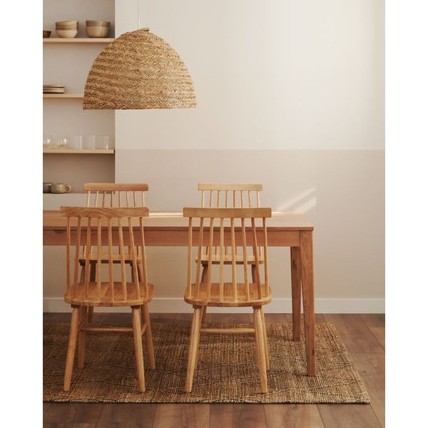 Rozkládací jídelní stůl s deskou v dubovém dekoru v přírodní barvě 80x160 cm Yain – Kave Home-image-1