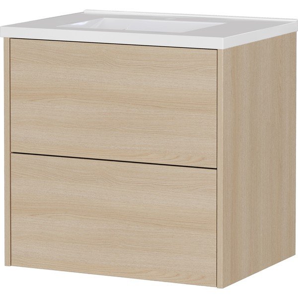Závěsná skříňka pod umyvadlo v dekoru dubu v přírodní barvě 61x61 cm Bodera – Germania