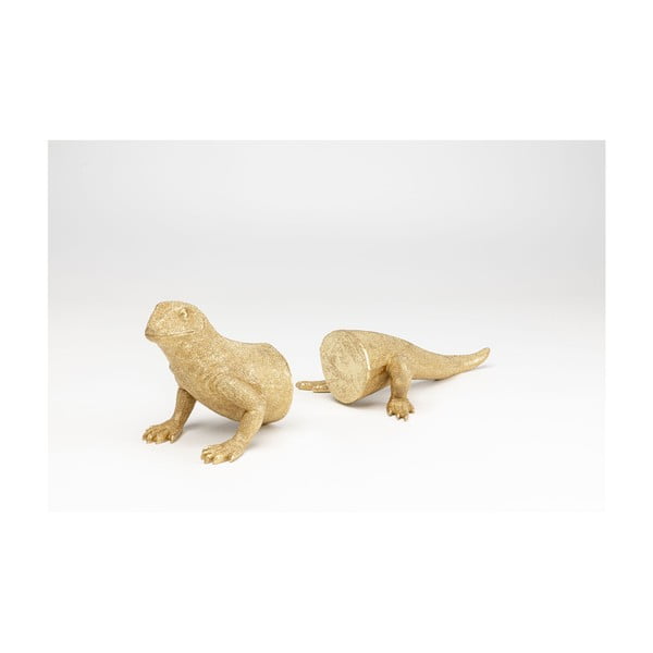 Sada dvou zarážek na knihy ve zlaté barvě Kare Design Lizard-image-3
