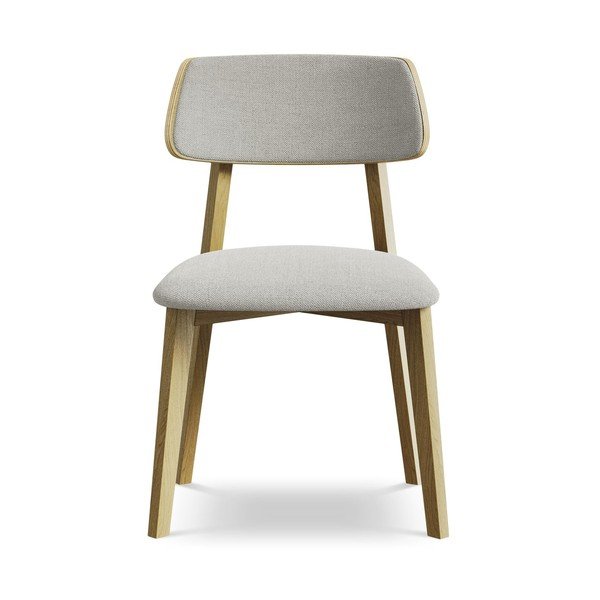 Světle šedá jídelní židle z masivního dřeva Niu – Makamii-image-1