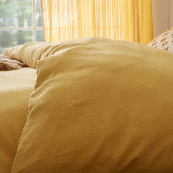 Žluté mušelínové povlečení na jednolůžko 135x200 cm Afra – Pineapple Elephant-image-2