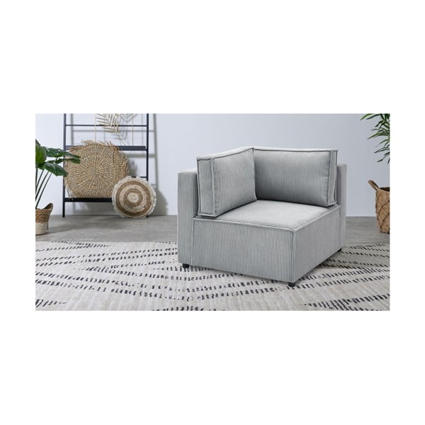 Světle šedý variabilní manšestrový modul pohovky Nihad modular – Bobochic Paris-image-1