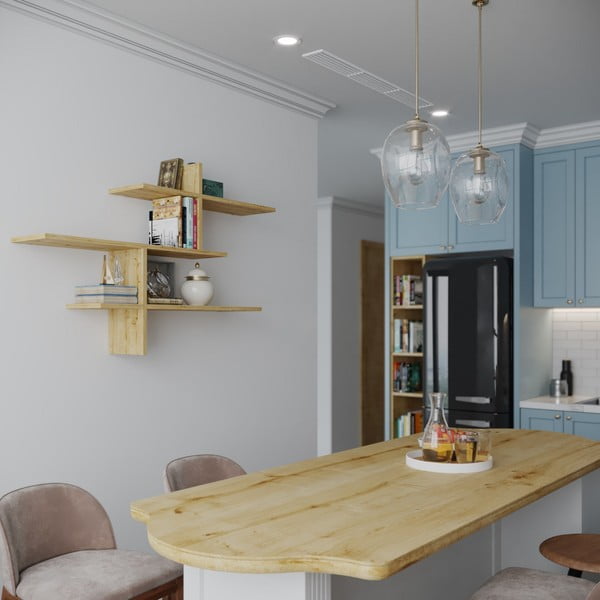 Patrová police v dekoru dubu v přírodní barvě 123 cm Leo – Kalune Design-image-1