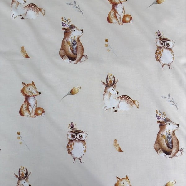 Béžové bavlněné dětské povlečení do postýlky 100x135 cm Animals "Woodland" – Jerry Fabrics-image-4