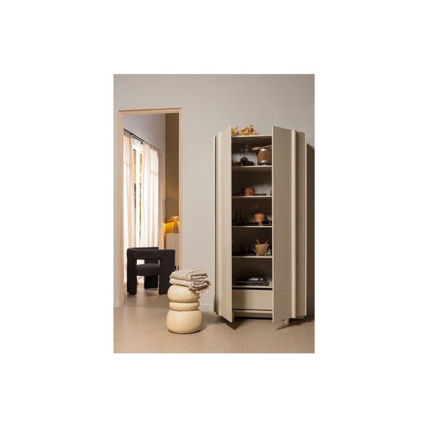 Krémová modulární skříňka z borovicového dřeva 101x210 cm Basu – WOOOD-image-1