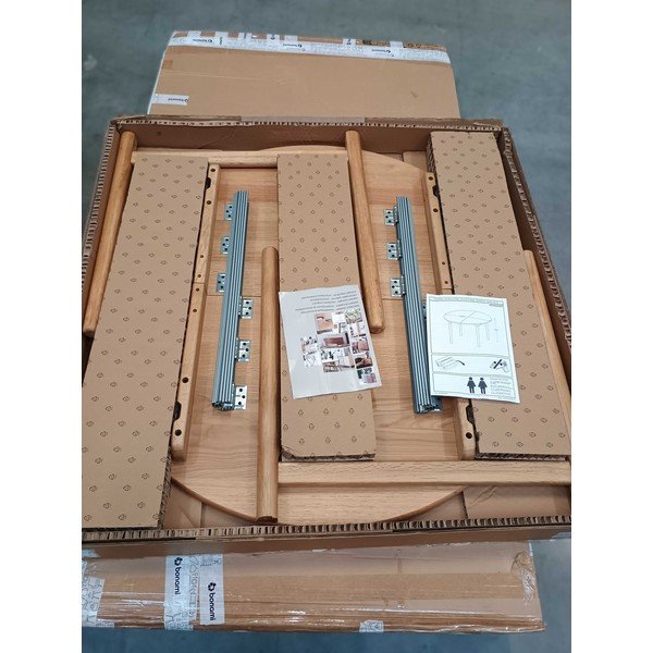 Kulatý rozkládací jídelní stůl v dekoru dubu ø 120 cm Carno - II. jakost – Unique Furniture-image-3