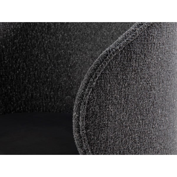 Tmavě šedé sametové křeslo Inez – Micadoni -image-1