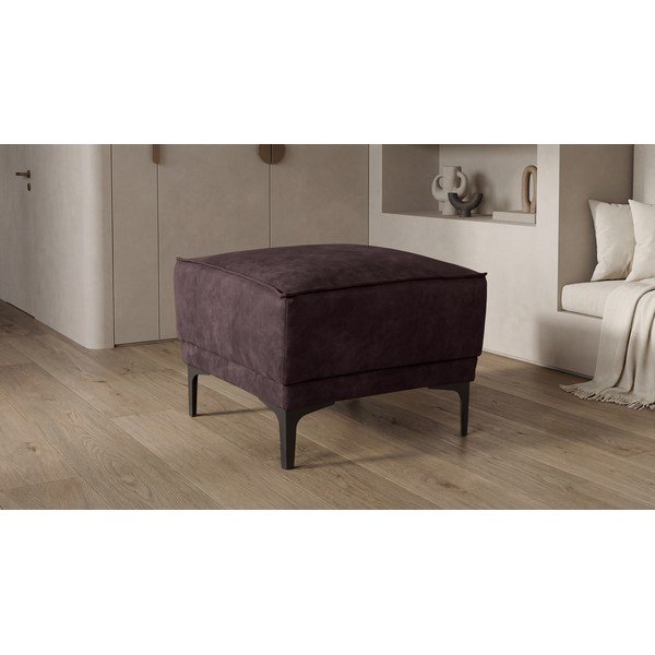 Hnědý taburet z imitace kůže Copenhagen – Scandic-image-4