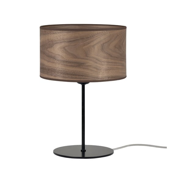 Tmavě hnědá stolní lampa z přírodní dýhy Sotto Luce Tsuri S, ⌀ 25 cm