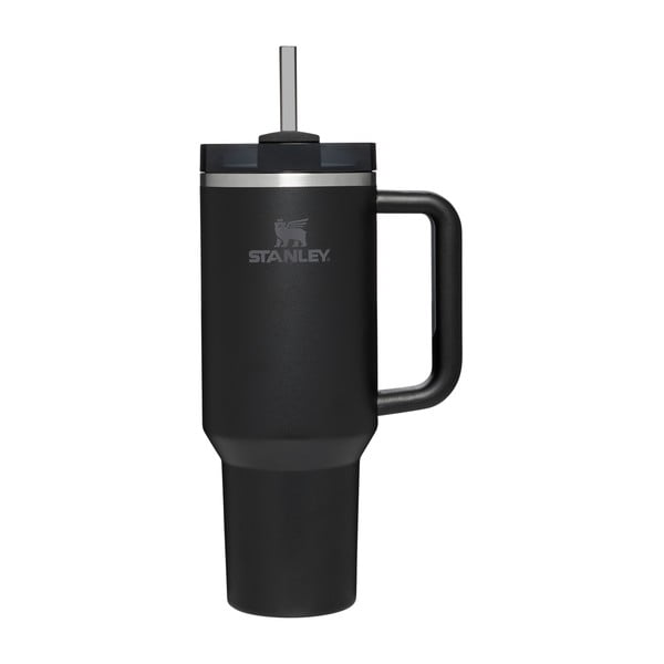 Černá termoska s brčkem z nerezové oceli 1,18 l Quencher H2.0 FlowState Tumbler Black – Stanley