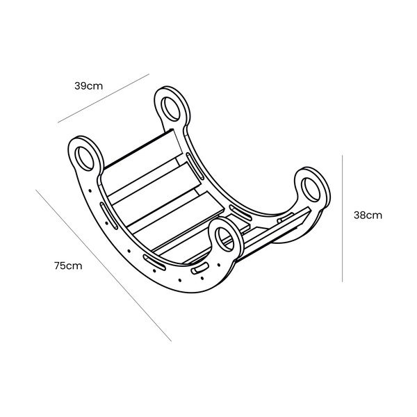 Houpačka z borovicového dřeva v přírodní barvě 39x75x38 cm Montessori – Meowbaby-image-3