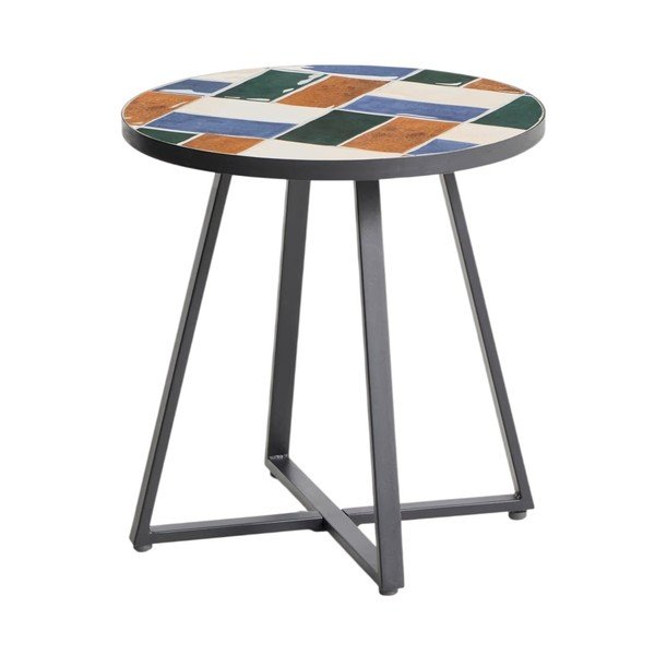 Kulatý zahradní stolek s keramickou deskou ø 45 cm Tella – Kave Home