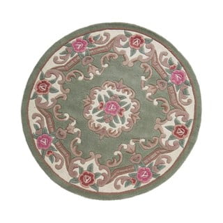 Zelený vlněný koberec Flair Rugs Aubusson, ⌀ 120 cm
