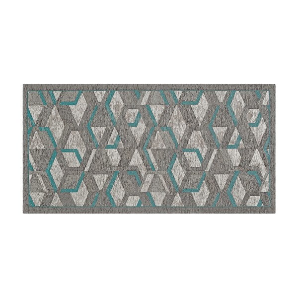 Šedo-modrý běhoun Floorita Hypnotik, 55 x 115 cm-image-2