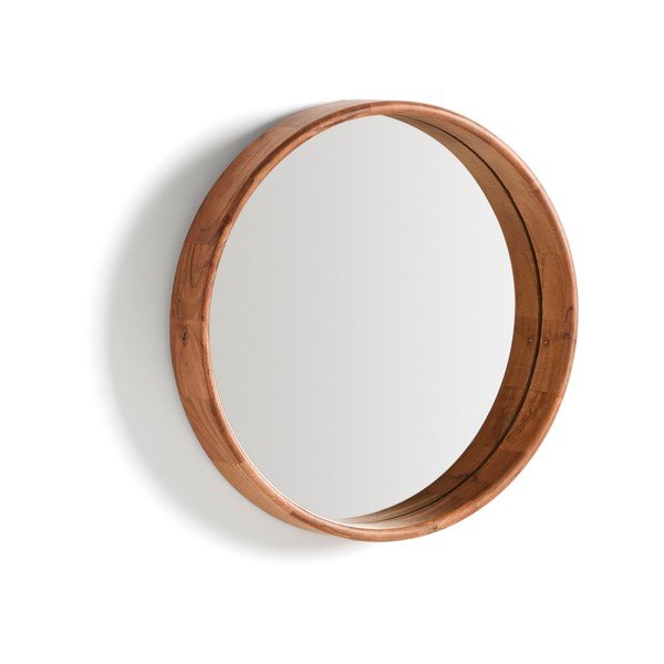 Nástěnné zrcadlo s dřevěným rámem ø 49,5 cm Berale – Kave Home-image-1