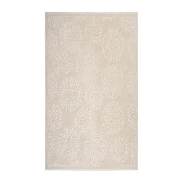 Krémový  bavlněný koberec Floorist Papatya, 80 x 300 cm