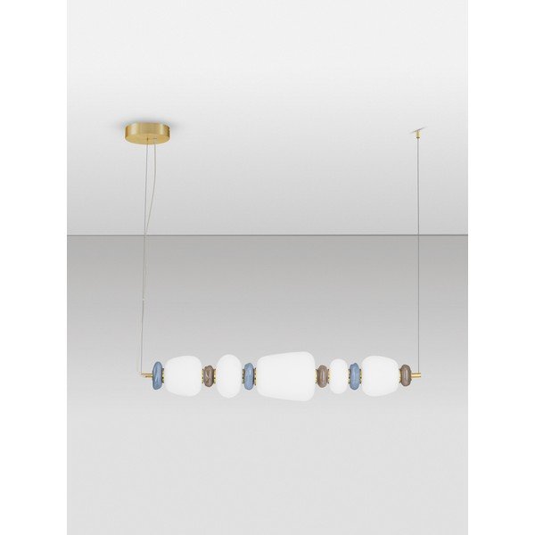 Bílé/ve zlaté barvě kovové LED stmívatelné závěsné svítidlo s porcelánovým stínidlem/se skleněným stínidlem Palo – Nova Luce-image-3