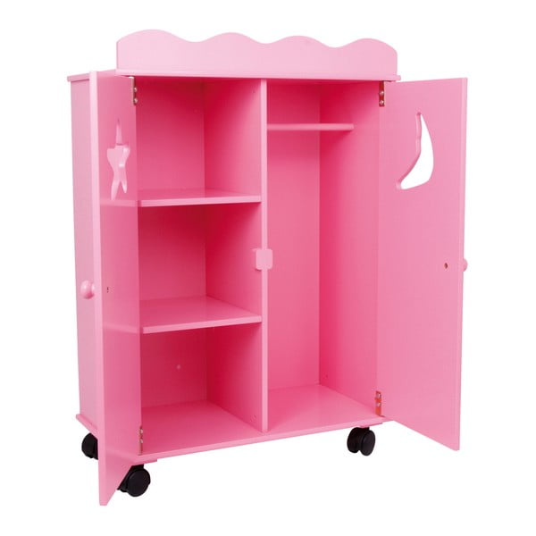 Růžová dřevěná skříň pro panenky Legler Dolls-image-1