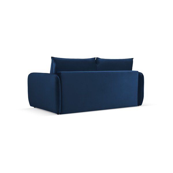 Tmavě modrá sametová rozkládací pohovka 194 cm Vienna – Cosmopolitan Design-image-3