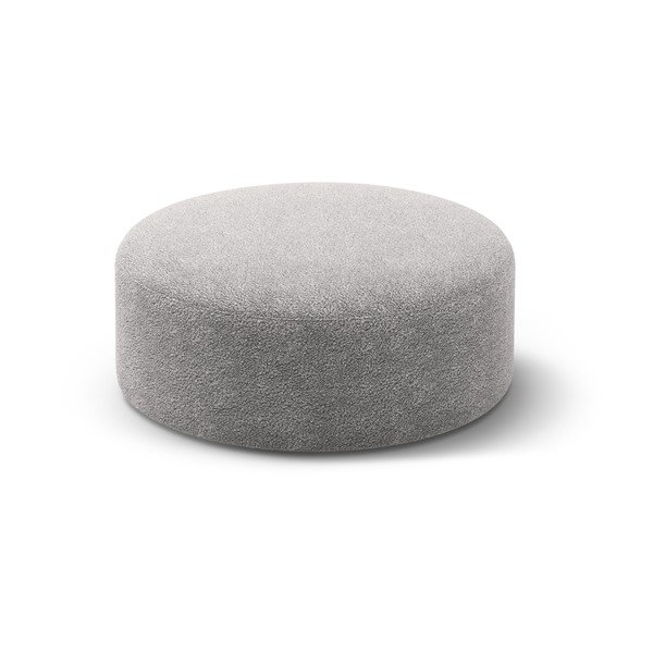 Světle šedý taburet z textilie bouclé Dia – Micadoni 