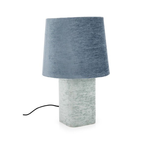 Modrá kovová stolní lampa s textilním stínidlem (výška 50 cm) Demra – Bizzotto