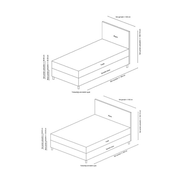 Světle šedá čalouněná dvoulůžková postel s úložným prostorem a roštem 160x200 cm Vitalia – Kalune Design-image-3