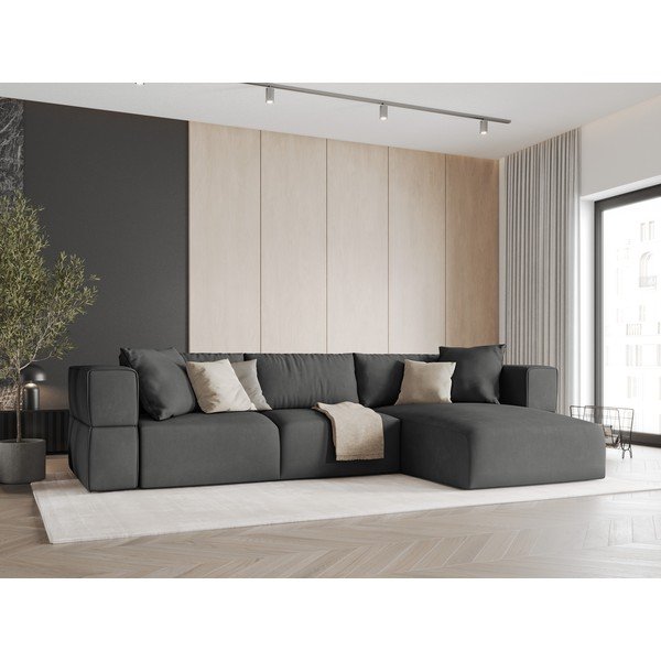 Tmavě šedá rohová pohovka, pravý roh Esther – Milo Casa-image-1